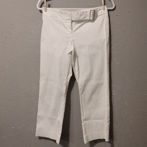 Express Editer Womans cream thin corduroy dress pants/slacks ankle height Size 0